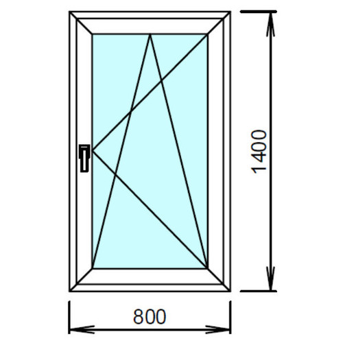 plafen l-line (60mm) Окно одностворчатое