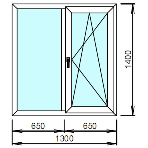 rehau blitz (60mm) Окно кухонное одностворчатое