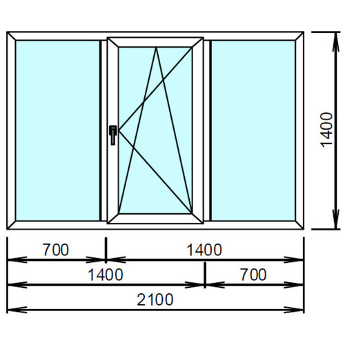 plafen s-line (75mm) Окно зальное одностворчатое