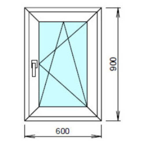 окно одностворчатое 600x900