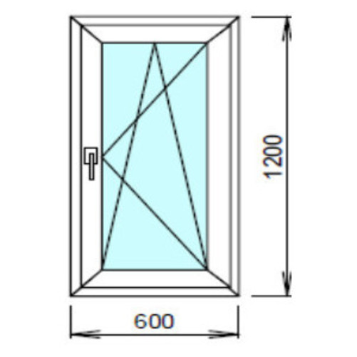 окно одностворчатое 600x1200