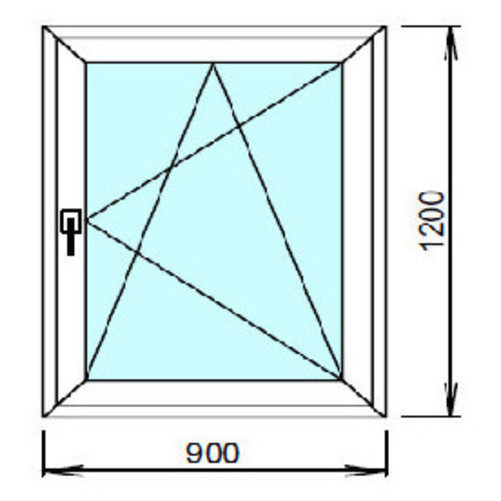 окно одностворчатое 900x1200