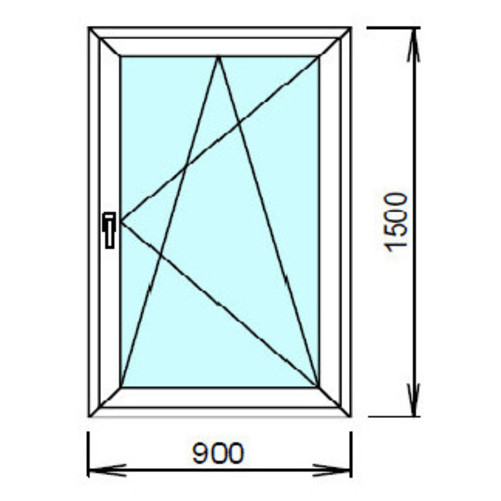 окно одностворчатое 900x1500