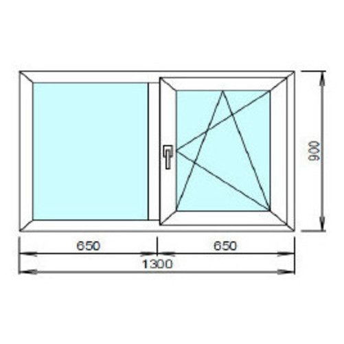 окно двустворчатое 1300x900