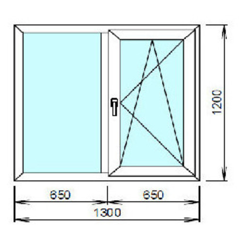 окно двустворчатое 1300x1200